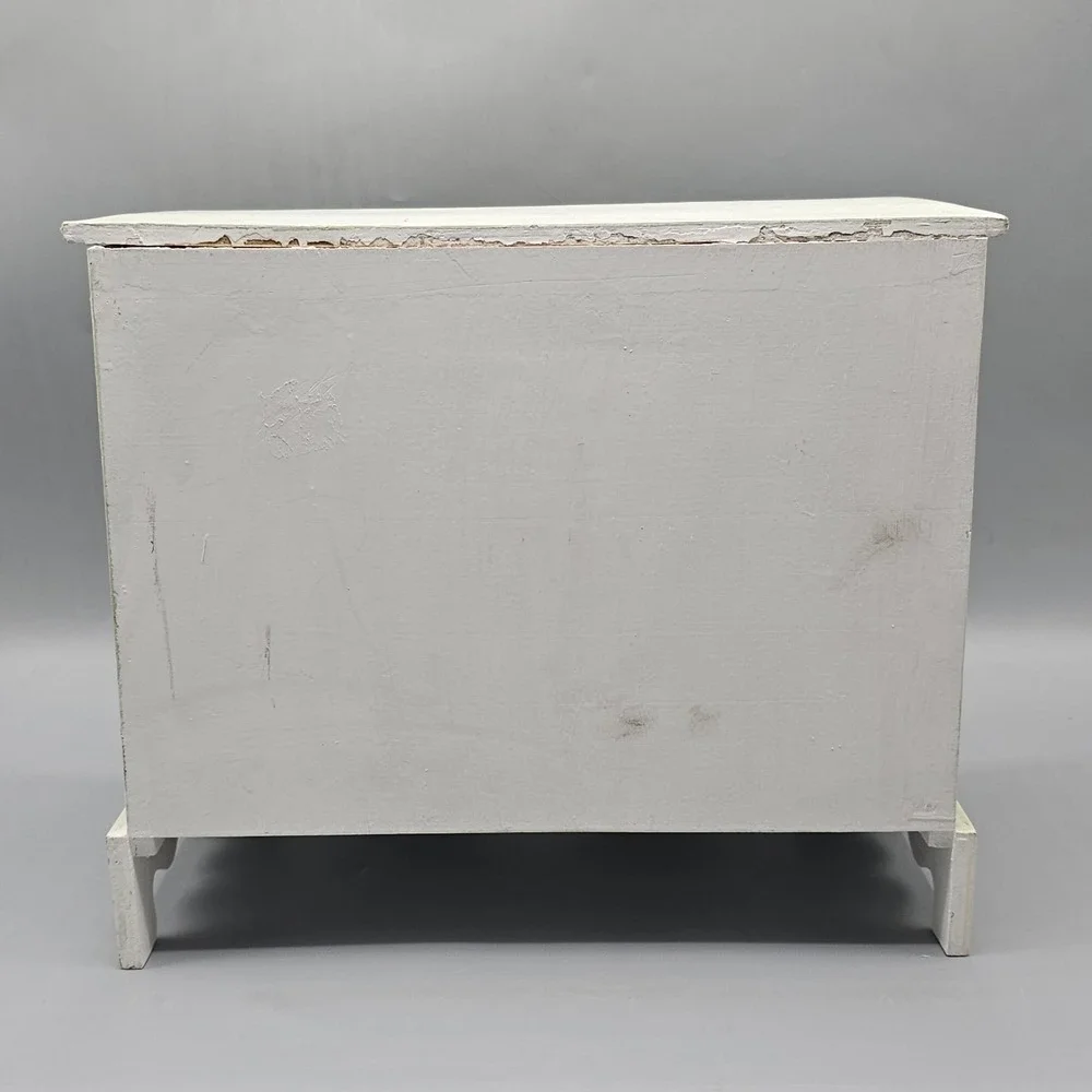Vintage 90s Floral Wooden Jewelry Box Cottagecore Grannycore Magnolia Flowers